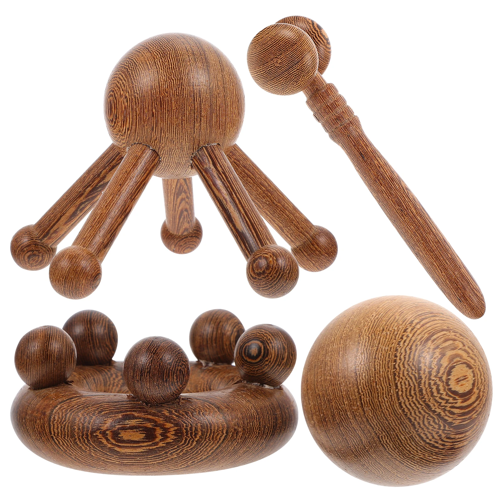 

4 шт. набор для массажа головы, безопасные эргономичные деревянные массажеры для лица для кровообращения, метаболизма, продвижение, домашний офис, путешествия