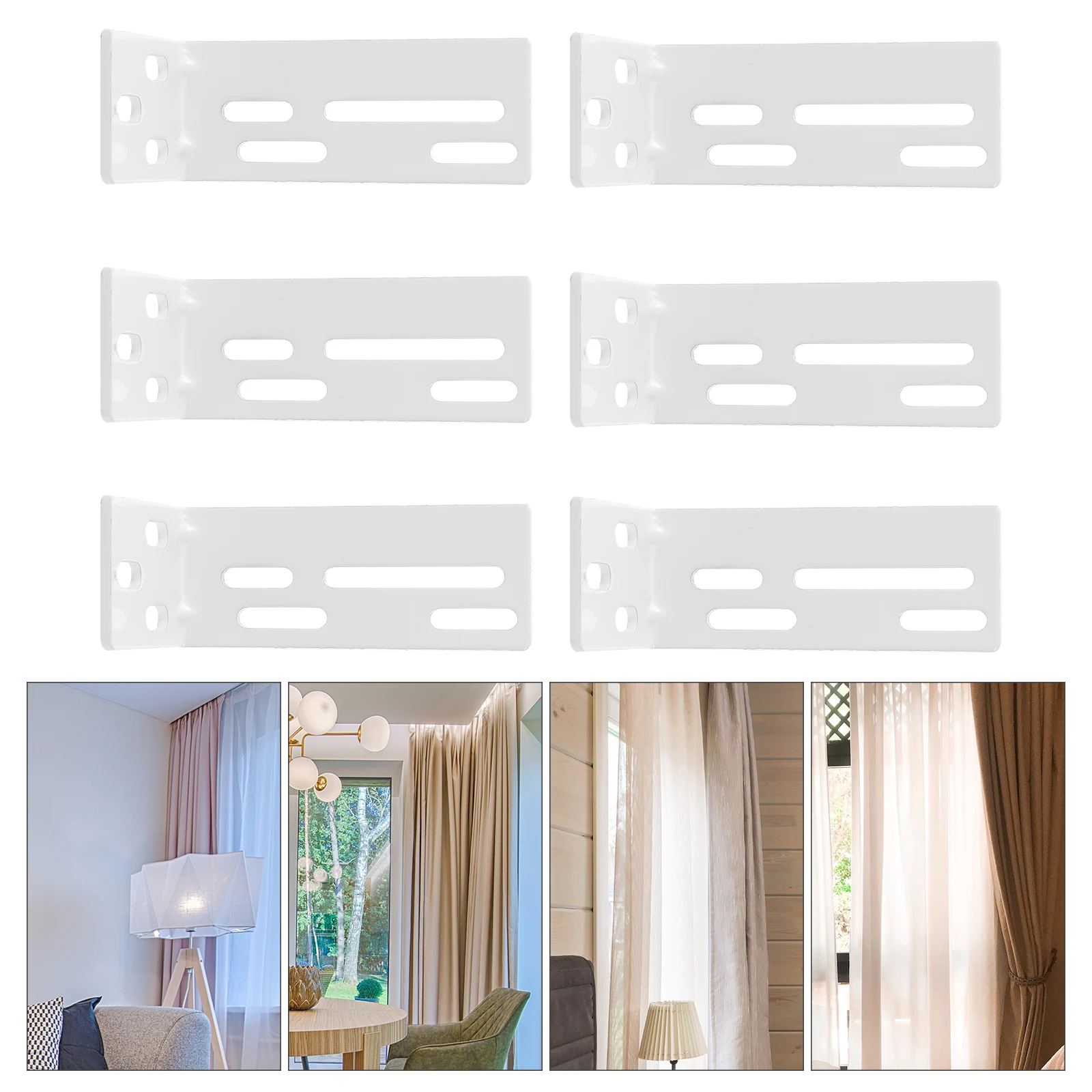 6 قطعة ستارة من الفولاذ المقاوم للصدأ مسار جبل رمز بين قوسين خطاف سهل التركيب ملحقات المكاتب المنزلية عملية