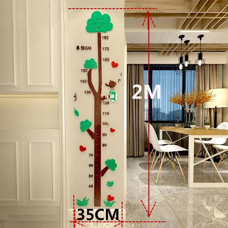 35x200CM misura l\'altezza dei bambini adesivo da parete grafico di crescita del fumetto adesivo da parete per la stanza del bambino decorazione