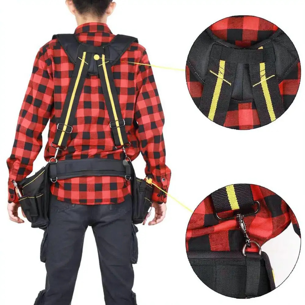 For For MOVWOKON X Shape Tool Belt Suspenders Durable Shoulder Straps For Woodworker Plumber Heavy Duty Work Gear
