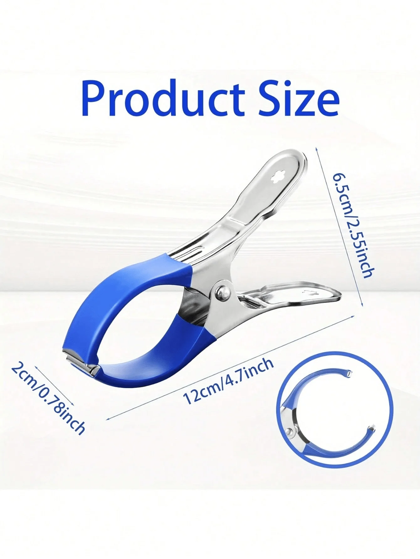 6 قطع من مشابك غطاء حمام السباحة المتينة المصنوعة من الفولاذ المقاوم للصدأ مع مقابض بلاستيكية زرقاء - مشابك زنبركية شديدة التحمل مقاومة للرياح لتأمين فوق