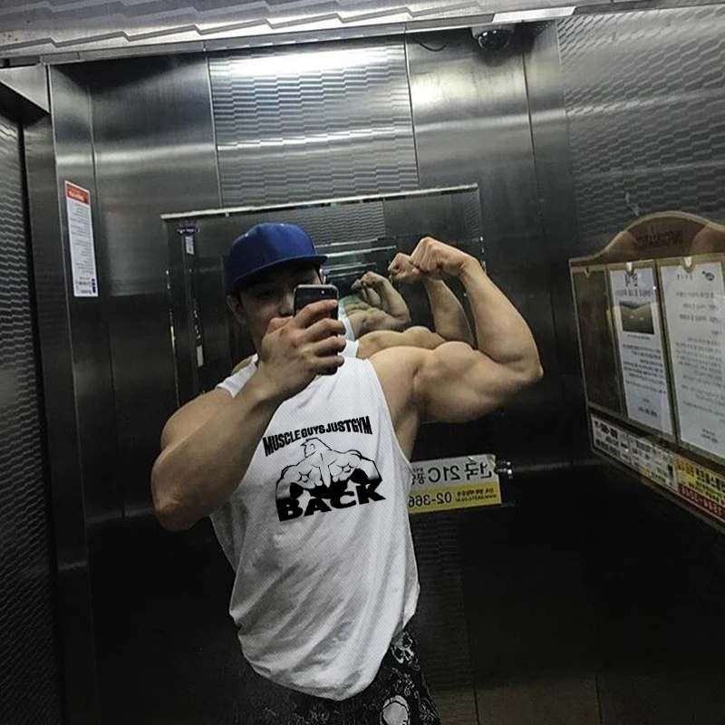 

Muscle Guys Running Sport Singlets Summer Mesh Breathable Quick Dry Gym Tank Tops Men's Bodybuilding Fitness Sleeveless T-Shirts