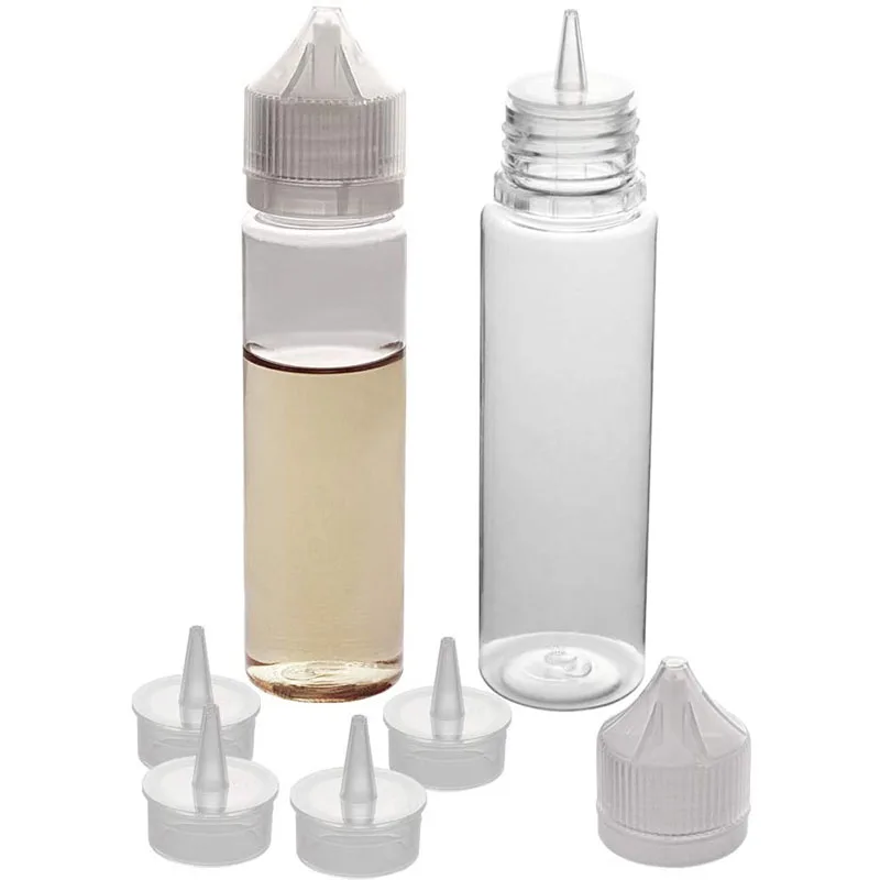 Compte-Gouttes en Plastique Africain pour Enfant, Article de 30ml, 50ml, 60ml, 100ml, 120ml, pour Tous les Jours, pour l'horloge E Liquide, Casquette Verde Jus, Vape, Château, 5 Pièces