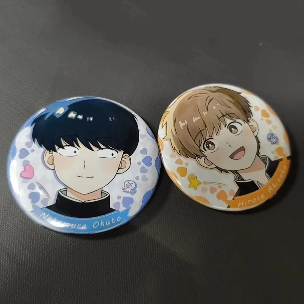 2pcs/set 58mm Go for It, Nakamura! Anime Brooches Cosplay Costume Accessories Clothing Backpack Lapel Badges Props Friends Gift
