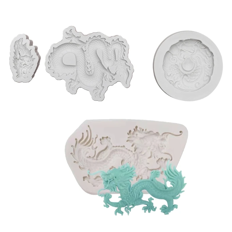 Stampo per torta fai da te, stampo in silicone per fondente drago volante, caramelle dure cioccolato, stampo in resina per