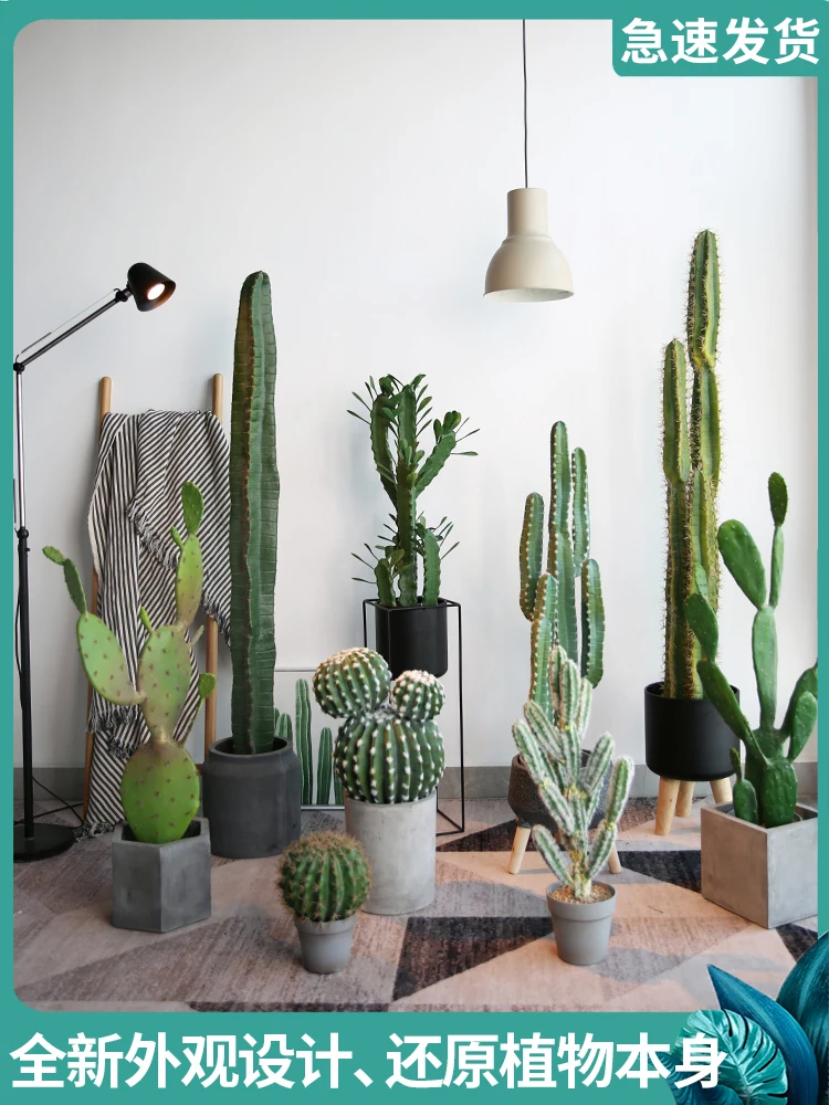 Simulation Cactus Large Plant Decoration Immortal Column Bonsai Floor Window Decoration Living Room Decoration