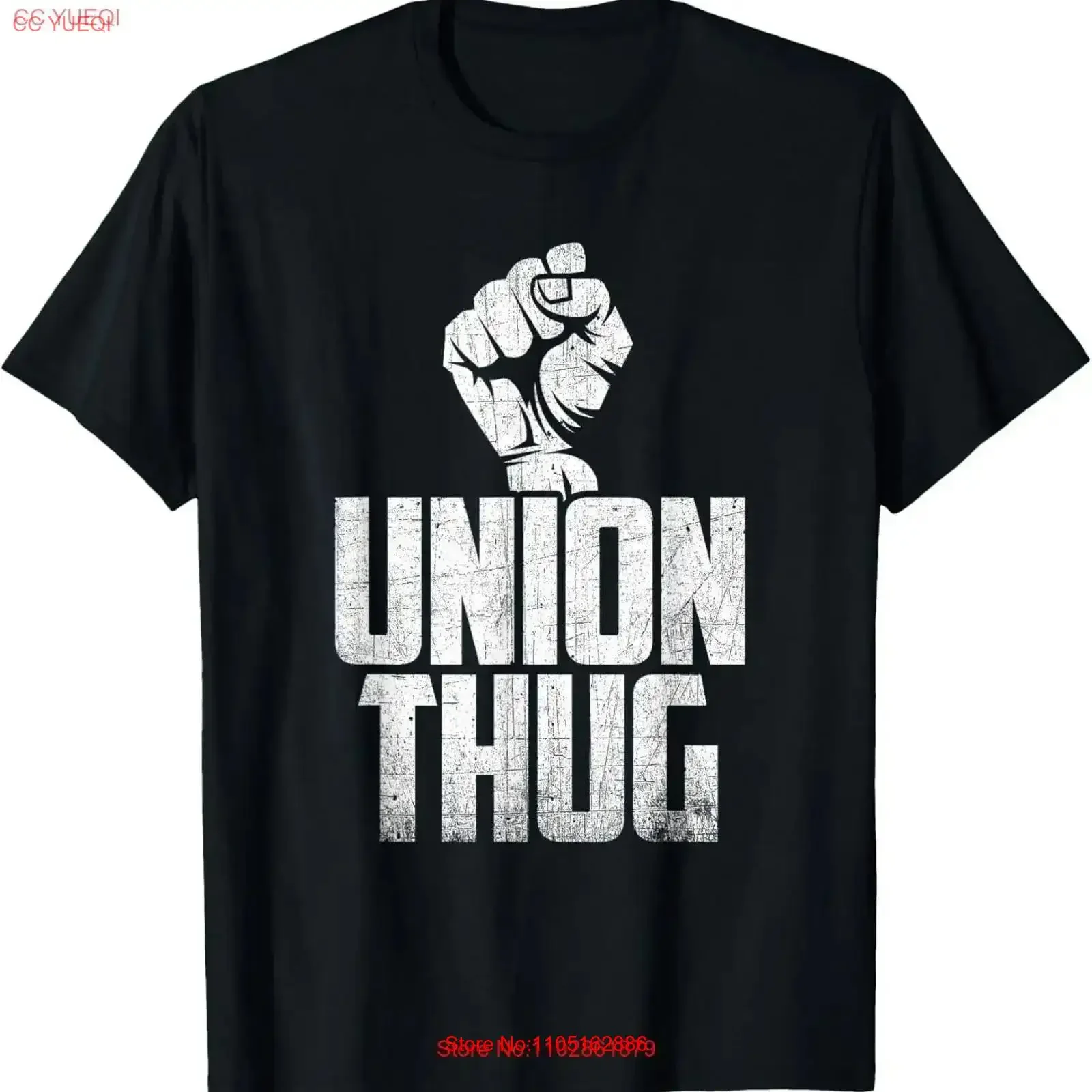 Union Thug Protest Worker Distressed T Shirt vintage Washed designer clothes Stretched Breathable Versatile fashion vintage