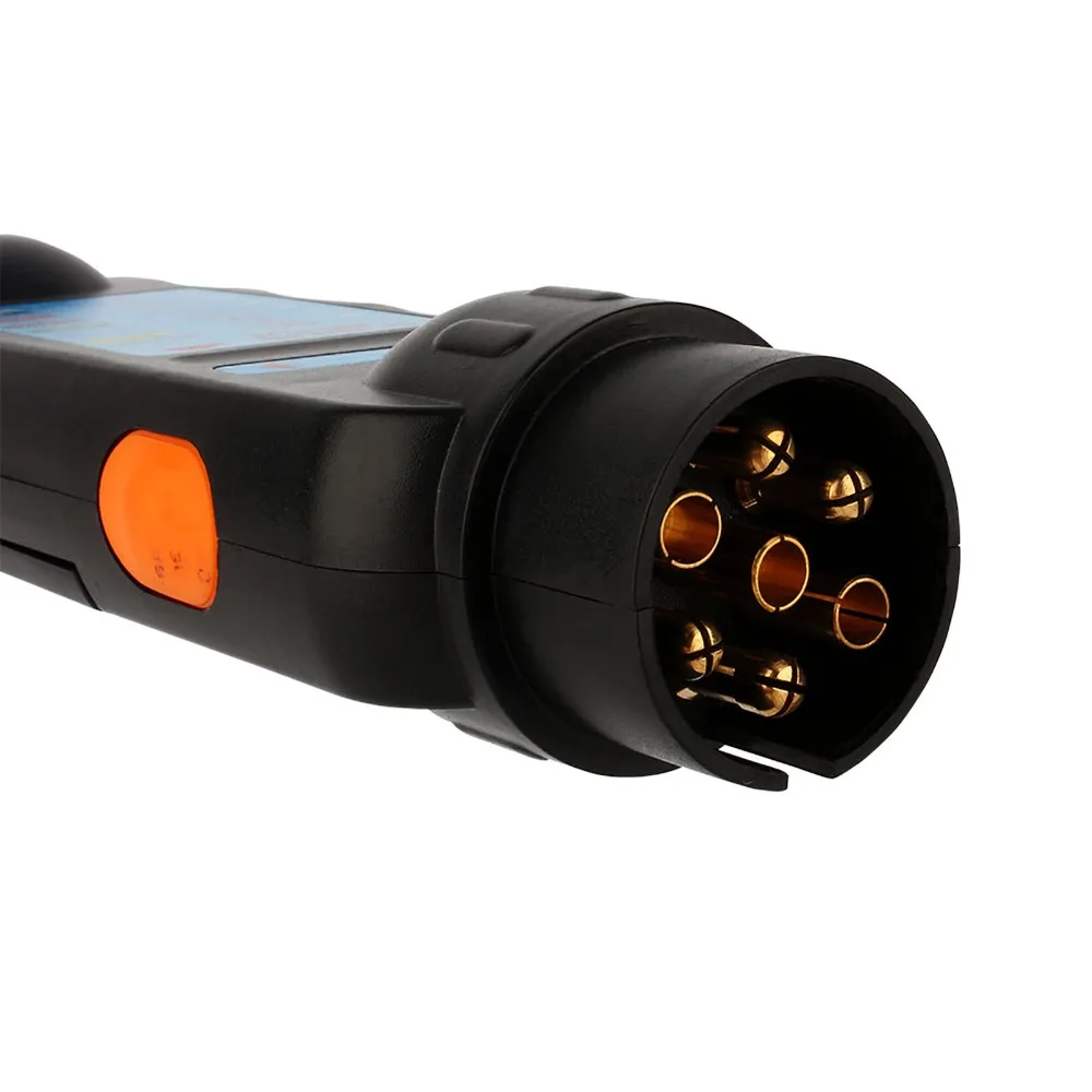 Durable ABS Trailer Tester Tool 7 Pin 12V Trailer Plug Plug and Play Trailer Diagnostic Tool Maintenance Technician