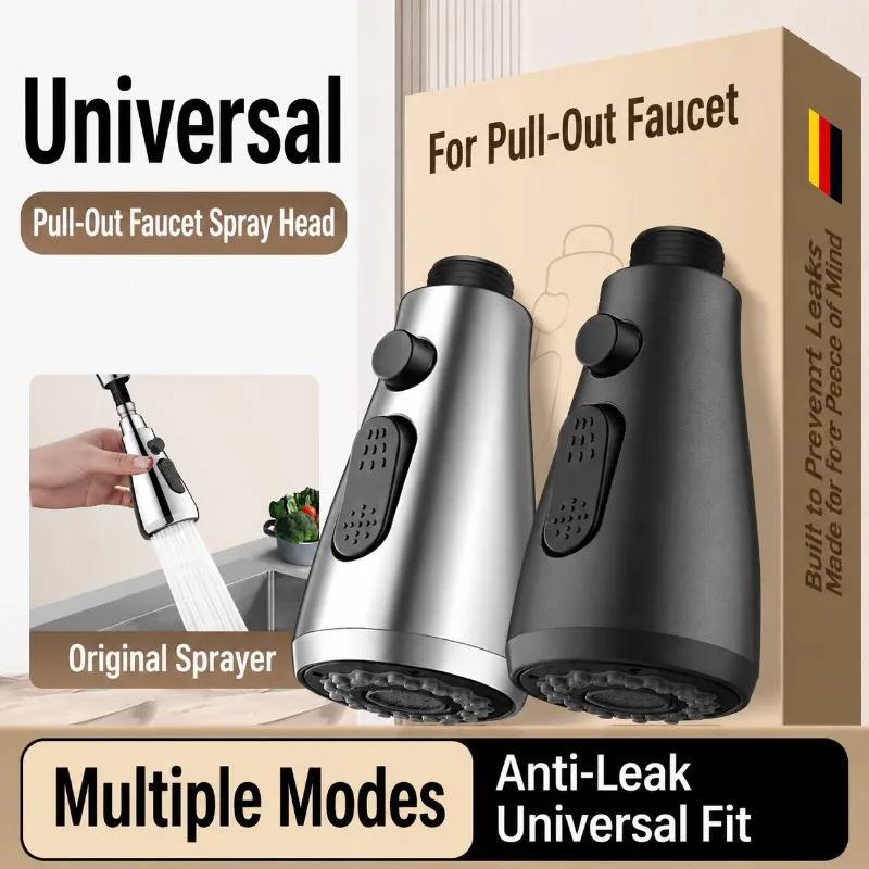 Pull‑Out Faucet Replacement Head Accessory Special for Kitchen Sink Retractable Extension Outlet Nozzle Flexible Water Spout Fit