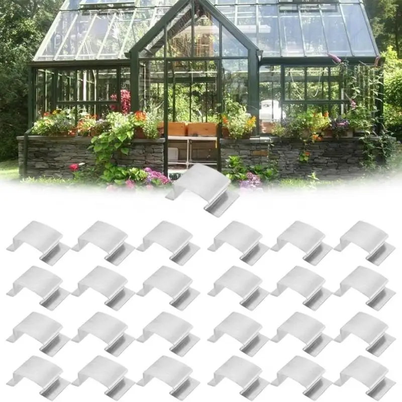 Greenhouse Replacement Parts 25X Garden Hoop Clips G-shaped Quick Release Rust-Proof Stainless Reusable Fastener For Pool Cover