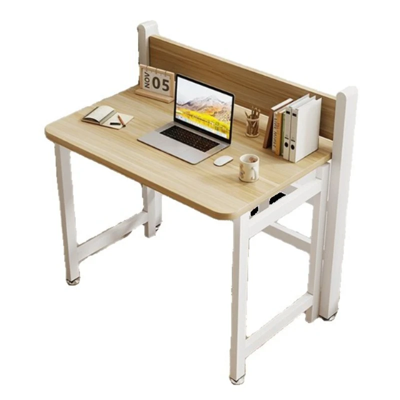 Simple computer desk with baffle, steel and wood student study desk