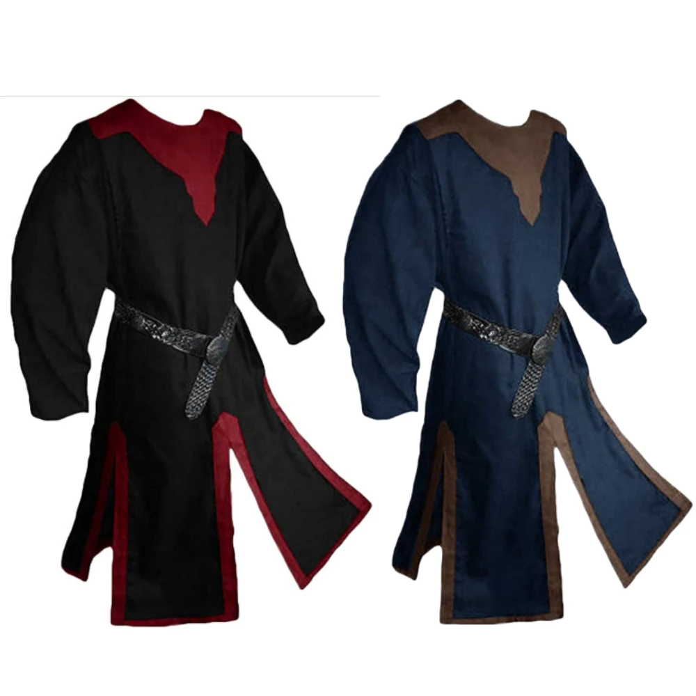 

Mens Medieval Viking Knights Templar Tunic Costumes Renaissance Halloween Long Robe Party Stage Cosplay Adult