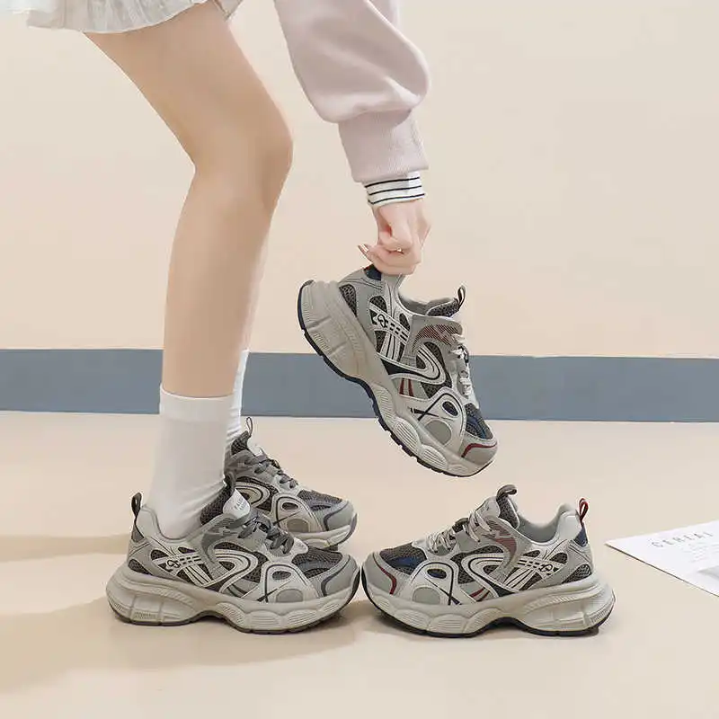 

With Ties Platform Walking And Hiking Shoes Climbing Shoes Summer Women's Boots Sneakers Sport Industrial Sewing Brand Name