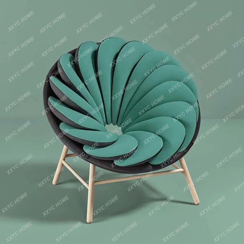 Petal Chair Single Frp Light Luxury Modern Solid Wood Creative Strange Shape Couch