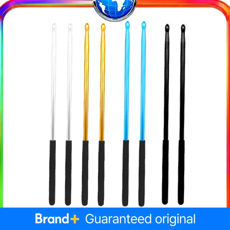 

1 пара джазовых барабанных палочек, алюминиевый металлический барабанный стержень, 5 А, головка с каплями воды и противоскользящей ручкой, аксессуары для ударных инструментов