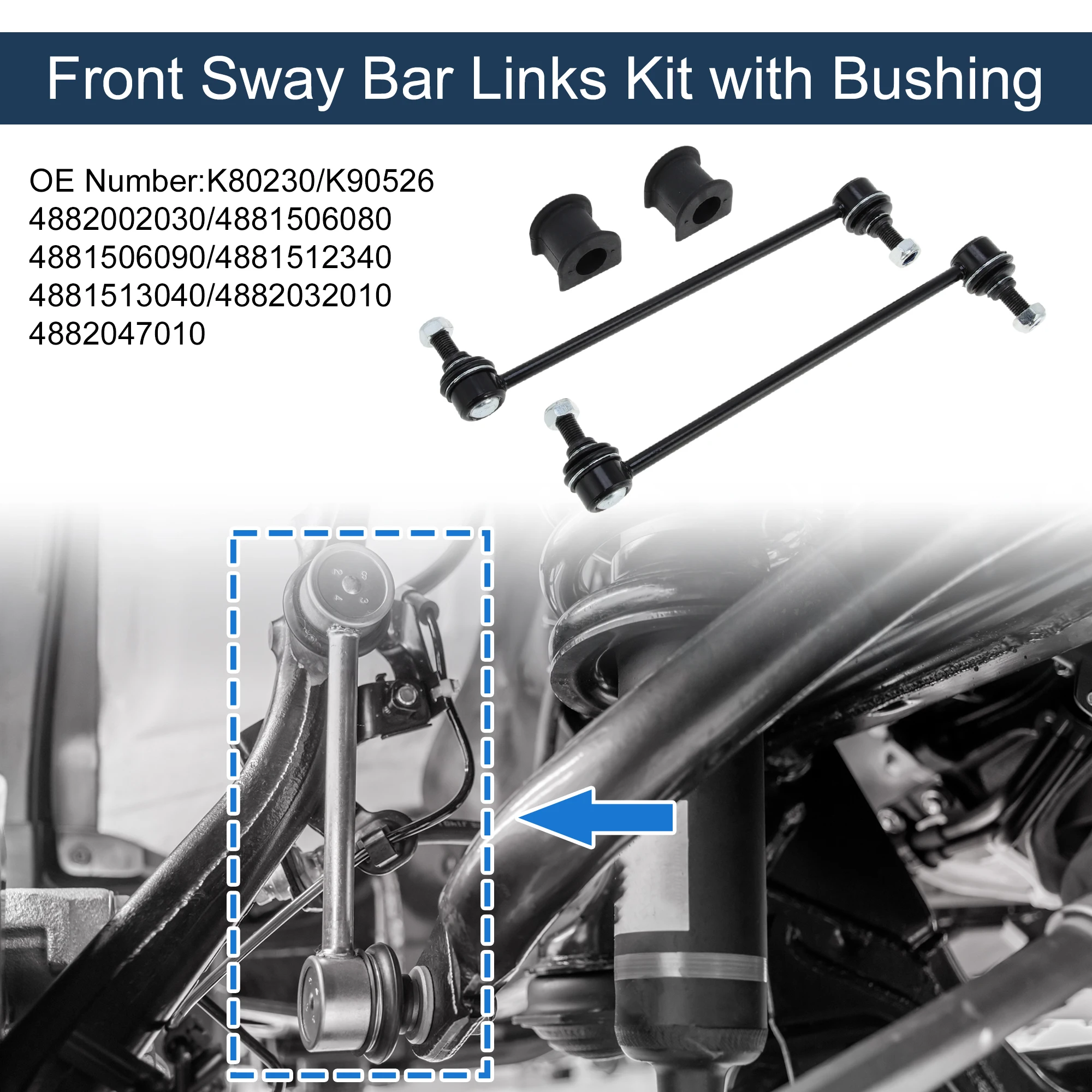 

UXCELL Front Stabilizer Bar Links with 2 Pcs Bushing for Toyota Corolla No.K90526 1 Set