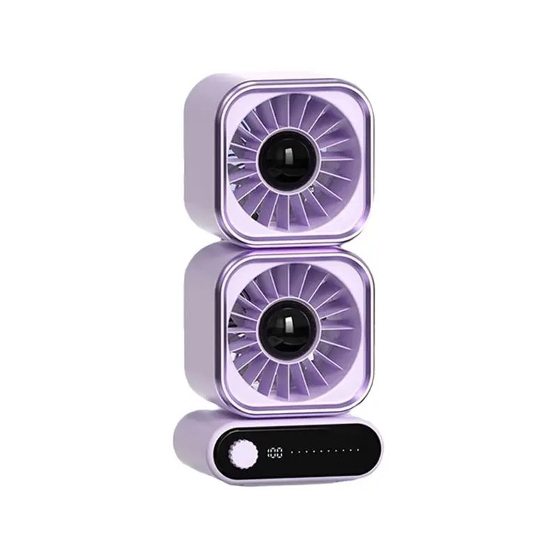 

N09R-Высокоскоростной настольный вентилятор с двумя вращающимися головками для циркуляции воздуха, аккумулятор 4000 мАч, перезаряжаемый, 100 регулируемых скоростей