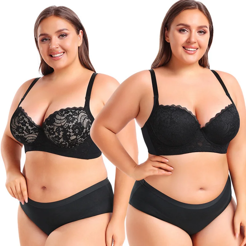 

Women's Plus Size Comfortable Gathered Underwire Adjustable Lace Bra34 36 38 40 42 44 BCDECup