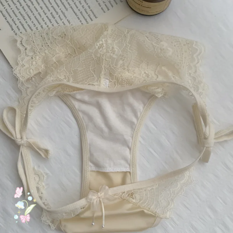 Breathable Patchwork Mesh Floral Bowknot Panties Ruffle Thong Lace Flower Transparent Briefs Low Waist Hollow Out Lady 2025