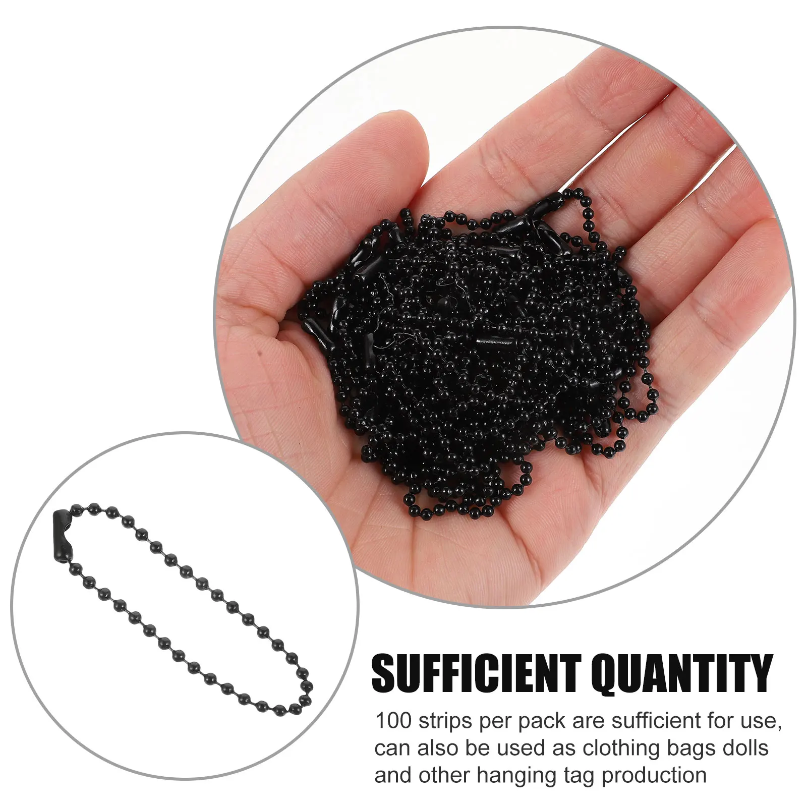 

100pcs durable Tag Bag Tag Hanging Chains Premium Iron Chains For Diy Jewelry Decor Keychain Pendant Necklace Clothing Bag