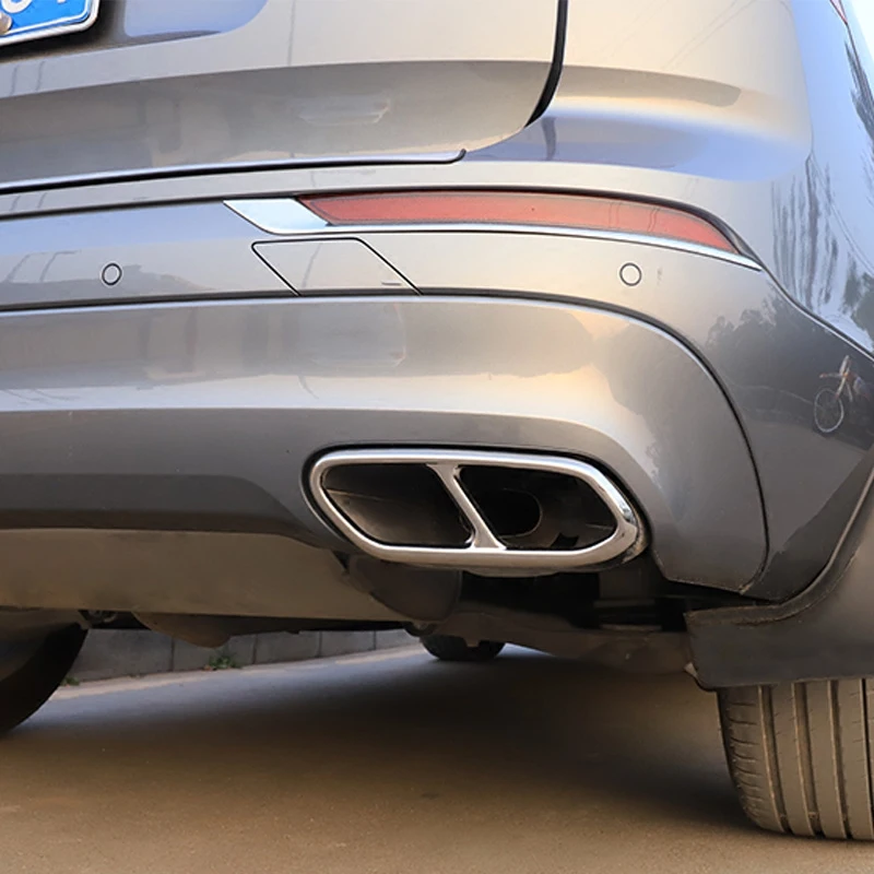 Rear Dual Exhaust Muffler Tail Pipes Tip Trim Cover For Volvo XC60 Accessories 2017 2018 2019 2020