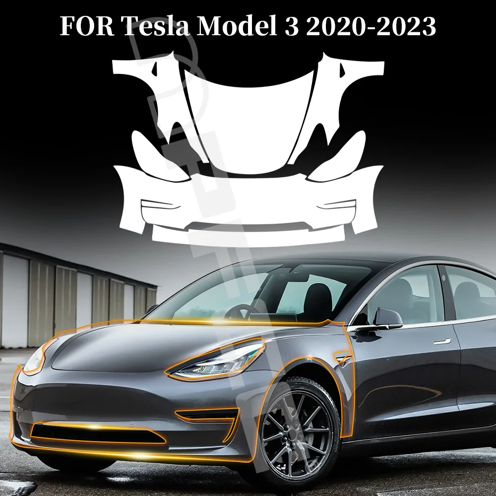 

9Mil TPU Anti-Scratch Paint Protection Film For Tesla Model 3 2020-2023 Car Body Pre-cut PPF Clear Bra Resistant Invisible Cover