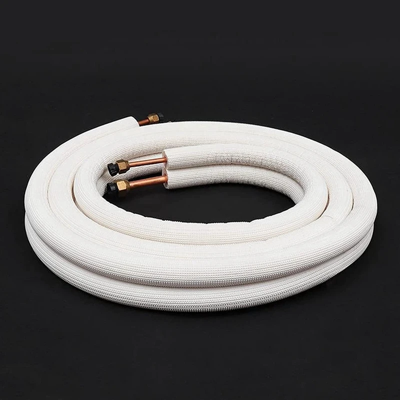 3Meter Air Conditioner Pair Coil Tube 1/4In 3/8In Insulated Copper Line Wire Set Air Conditioner Parts Refrigerant Tube