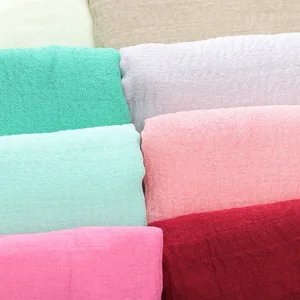 Lenço de linho de algodão grande, lenços monocromáticos, preto, branco, bege, vermelho, azul, rosa, roxo, verde, amarelo, laranja, 90x180cm 8 principais vendas cachecol verde e amarelo - №6