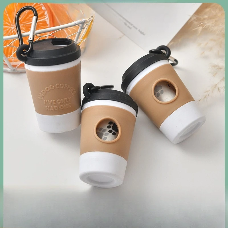 

Portable Dog Poop Bag Holder Pet Waste Bag Dispenser for Dogs Outdoor Pet Trash Bags Dispenser Coffee Cup-shaped Dispenser