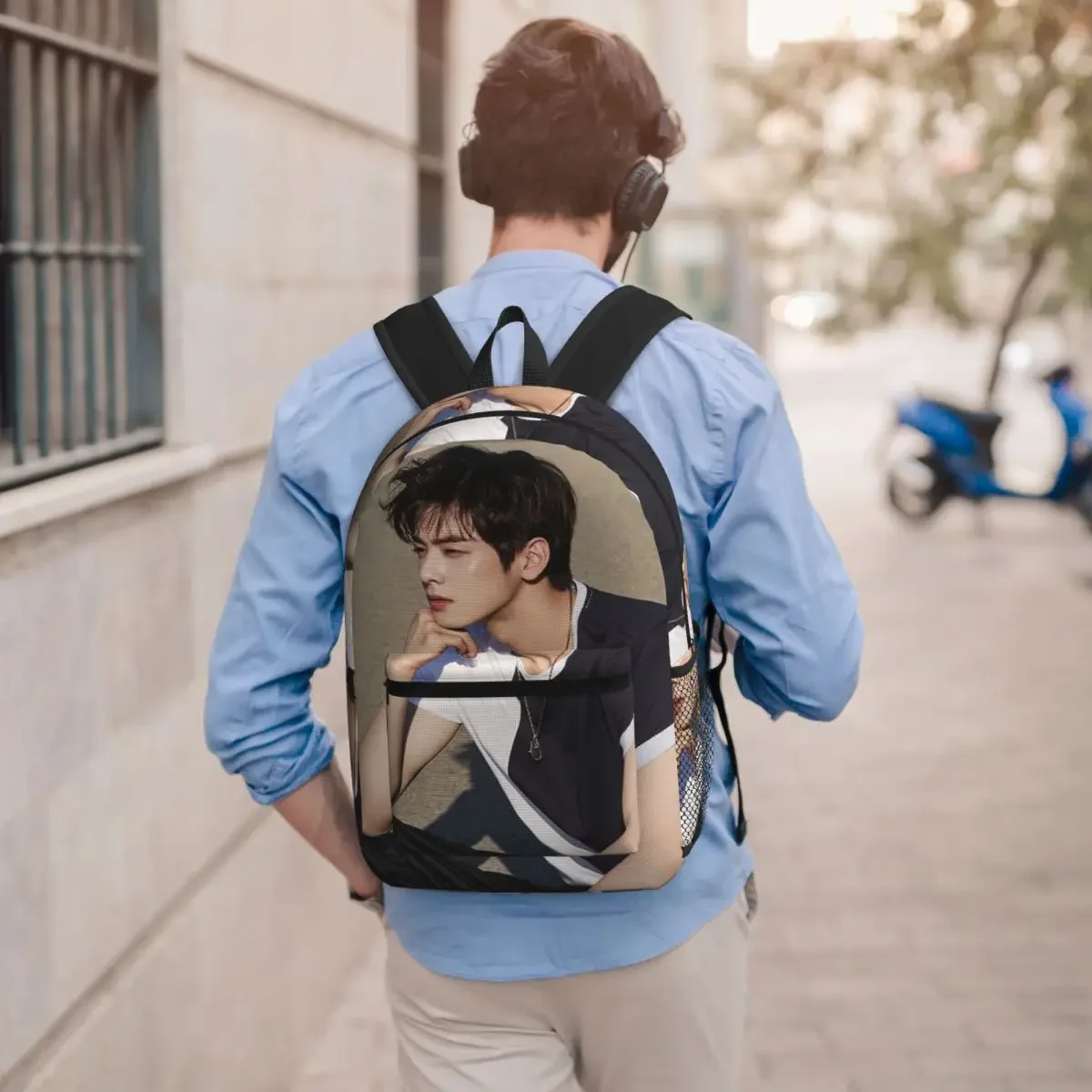 Cha Eun Woo Korean Actor Backpack Student BookBag Children School Bag Laptop Shoulder Bags for Men Women