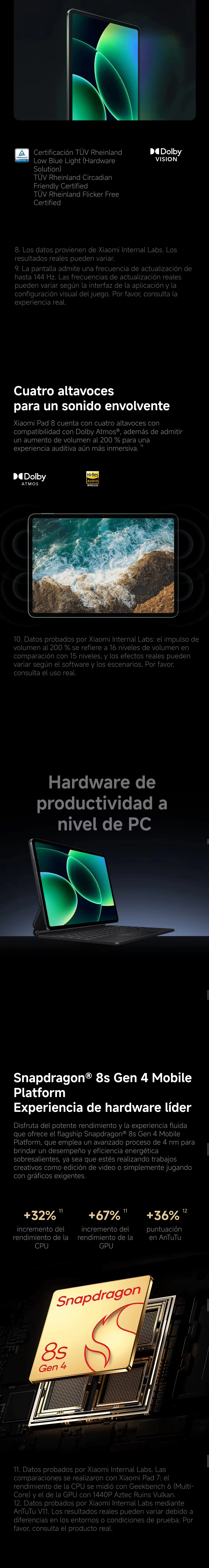 Xiaomi Pad 8 PC Tablet Snapdragon 8s Gen 4 Processor 11.2'' 3.2K 144Hz Display 9200mAh Battery 13M Camera Pad