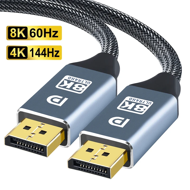 4K 144Hz kabel DisplayPort DP 1.4 Port wyświetlacza kabel Displayport 2K @ 240Hz 8K @ 60Hz dla laptopów PC projektor telewizyjny kabel audio-wideo