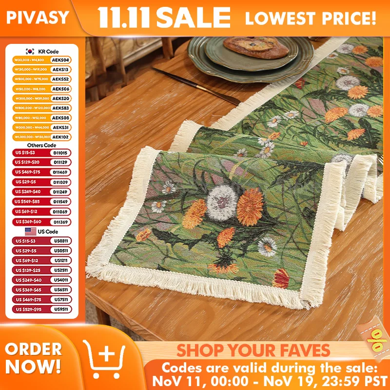 Роскошная дорожка для стола в американском стиле ретро, высококачественный пылезащитный чехол с цветочным дизайном для журнального столика, ТВ-шкафа, прочная полиэфирная ткань