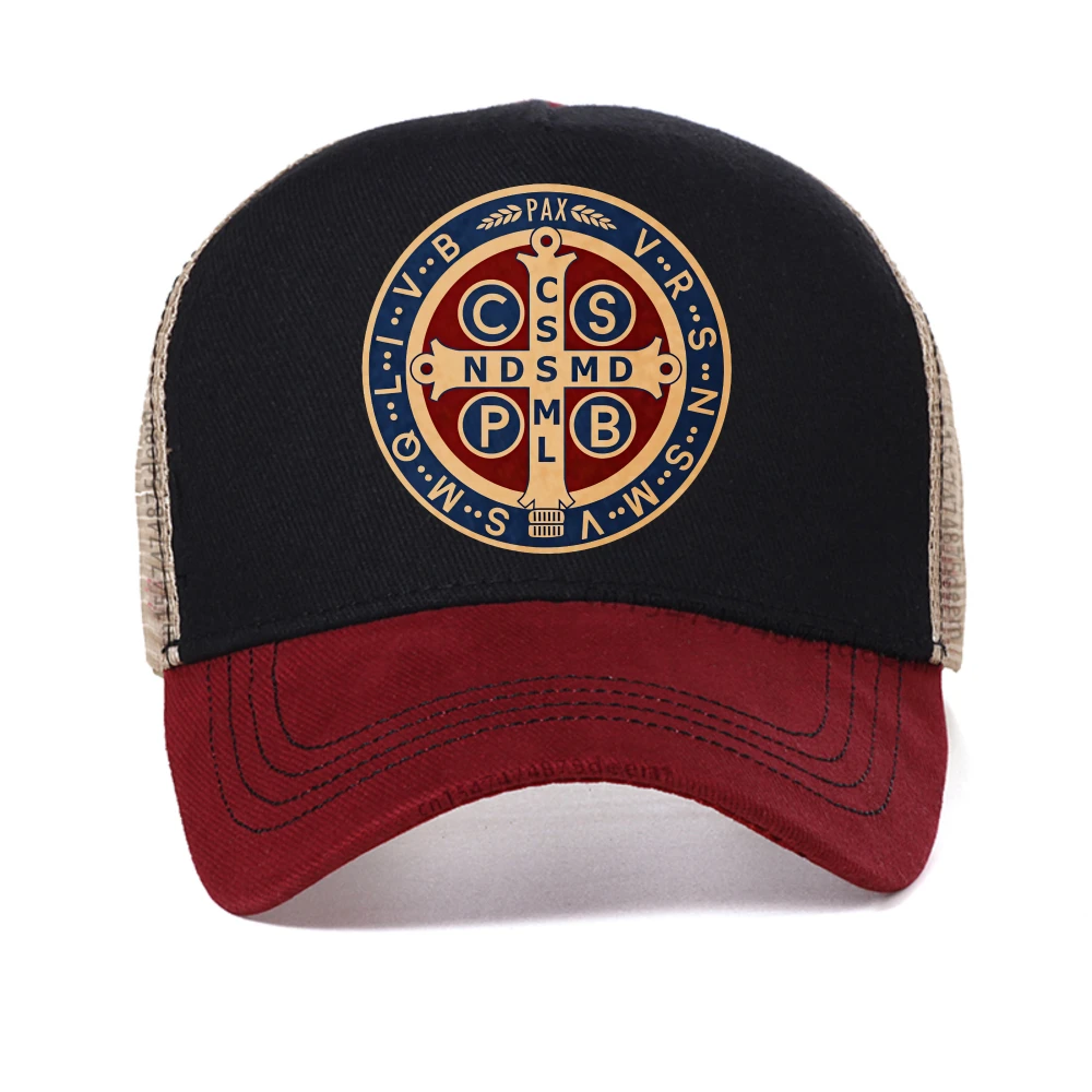 

The Saint Benedict Medal Catholic print baseball cap fashion unisex adjustable sport hat summer Breathable sun hats Snapback hat
