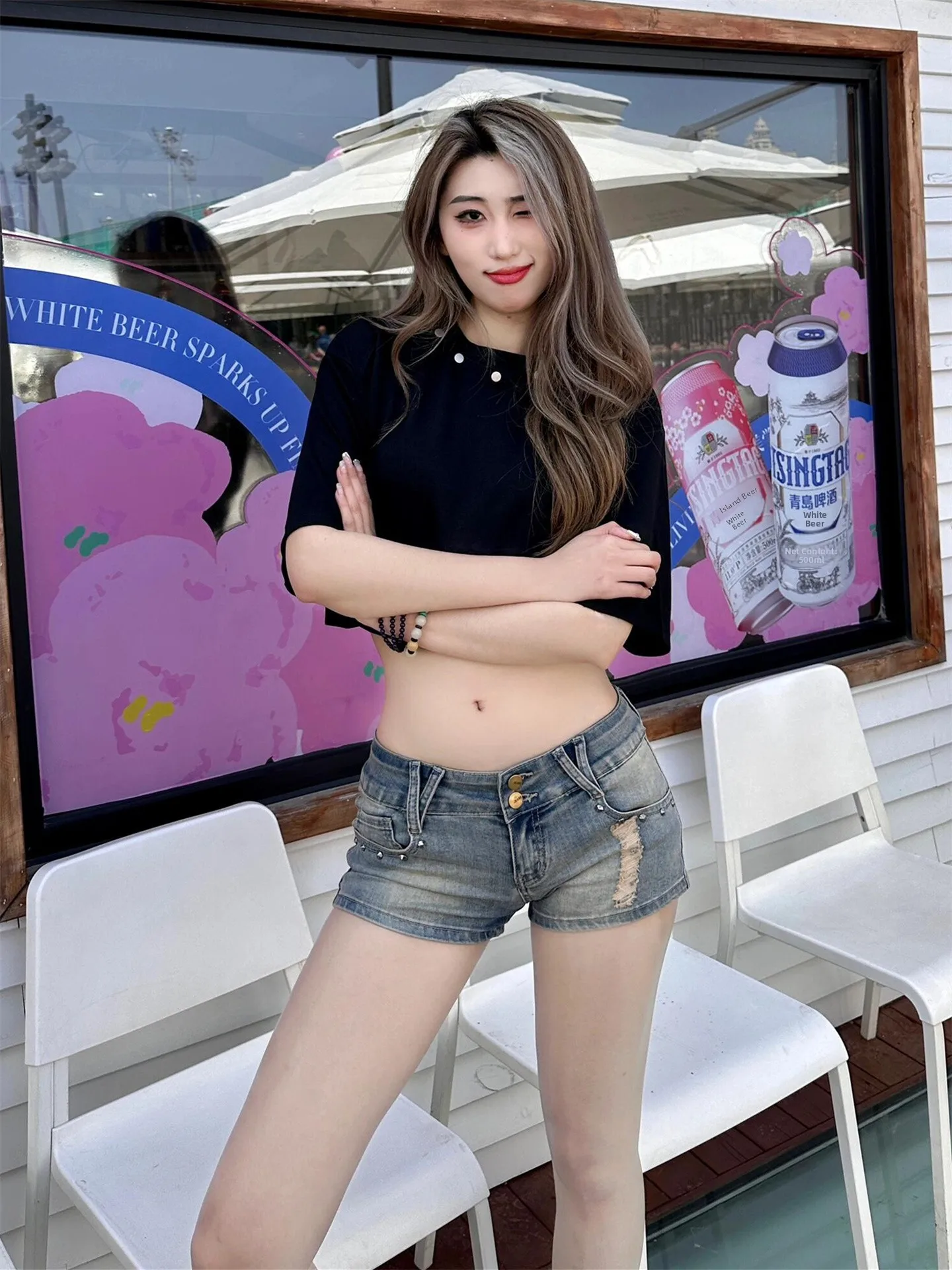 American Style Vintage Low Waist Jeans Shorts Women Summer Slimming Washed Versatile Hot Pants Cotton Soft Comfortable Fit