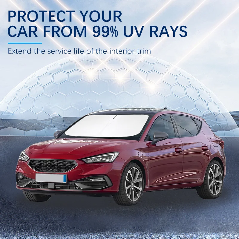 

For SEAT Leon New Energy Ibiza Summer Car Accessories Car Windshield Sun Shade Covers for Front Window Sunscreen UV Parasol