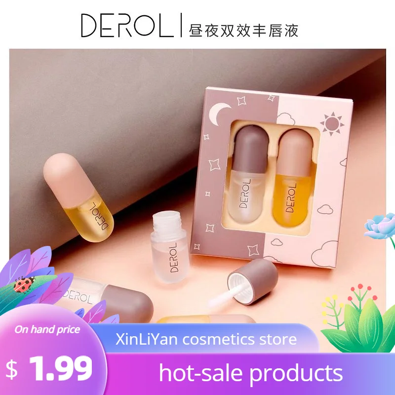 DEROL Lip Plumper Set, Plumper y brillo para el cuidado de los labios, puede hacer que los labios se llenen y Maximizer, Plumper, aceite potenciador más completo