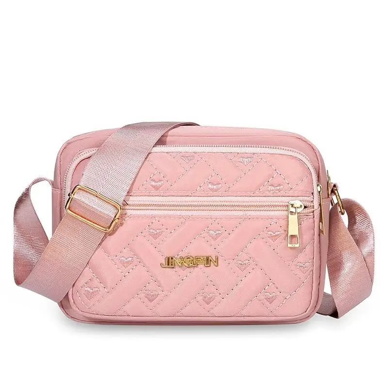 

Fashion Embroidery Women Square Bags Lady's Shoulder Crossbody Bags Lightweight Casual Zipper Handbag