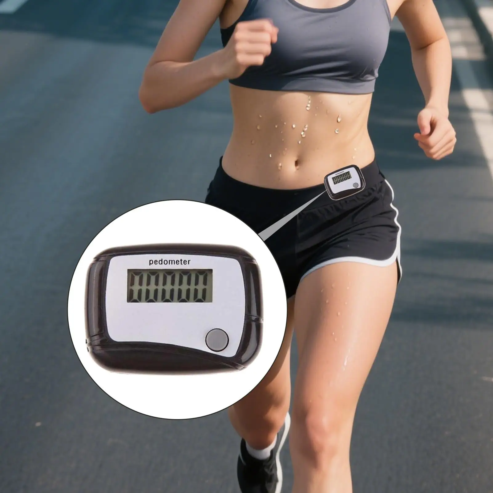 Portable Counter Digital LCD Pedometer Clipping Walking and Running Pedometer Walk Meter Senior Steps Counter for Sports