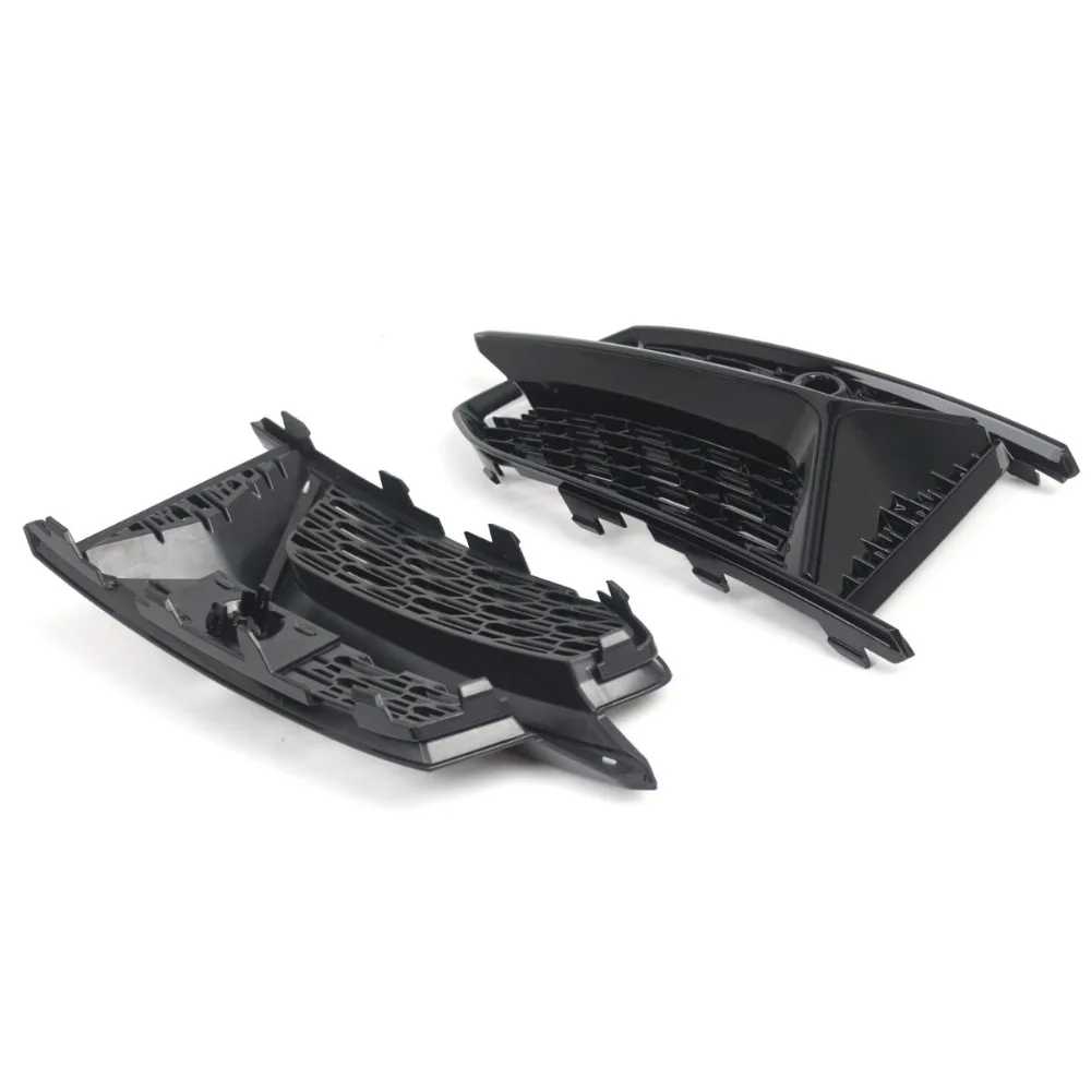Pair Of Front Bumper Fog Light Grille Cover 4K0807151A Fog Lamp Bezel Grill For Audi A6 S-Line S6 C8 2018-2025 Black Glossy