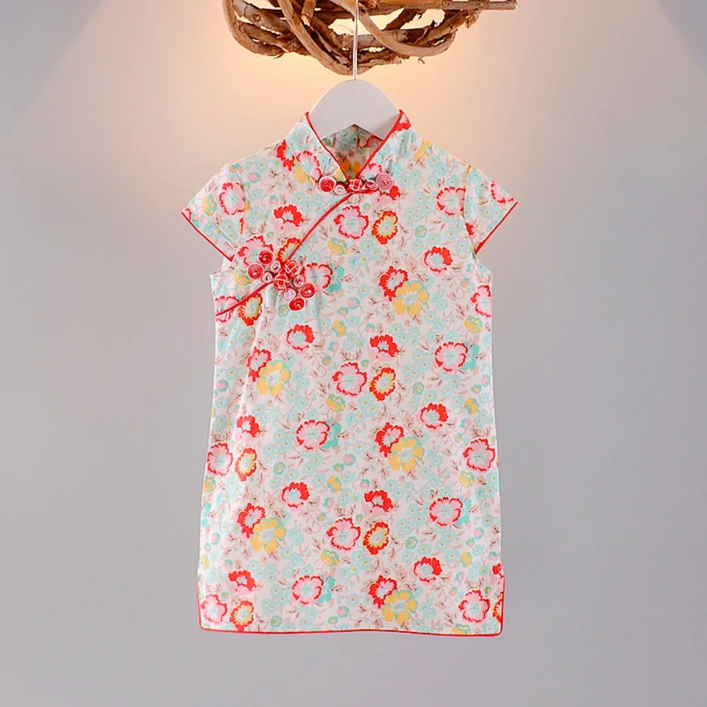 Cheongsam สไตล์จีน Qipao ชุดคอสเพลย์สาวชุดสไตล์ชาติพันธุ์ Streetwear เสื้อผ้าเด็กเสื้อผ้าเด็ก Vintage