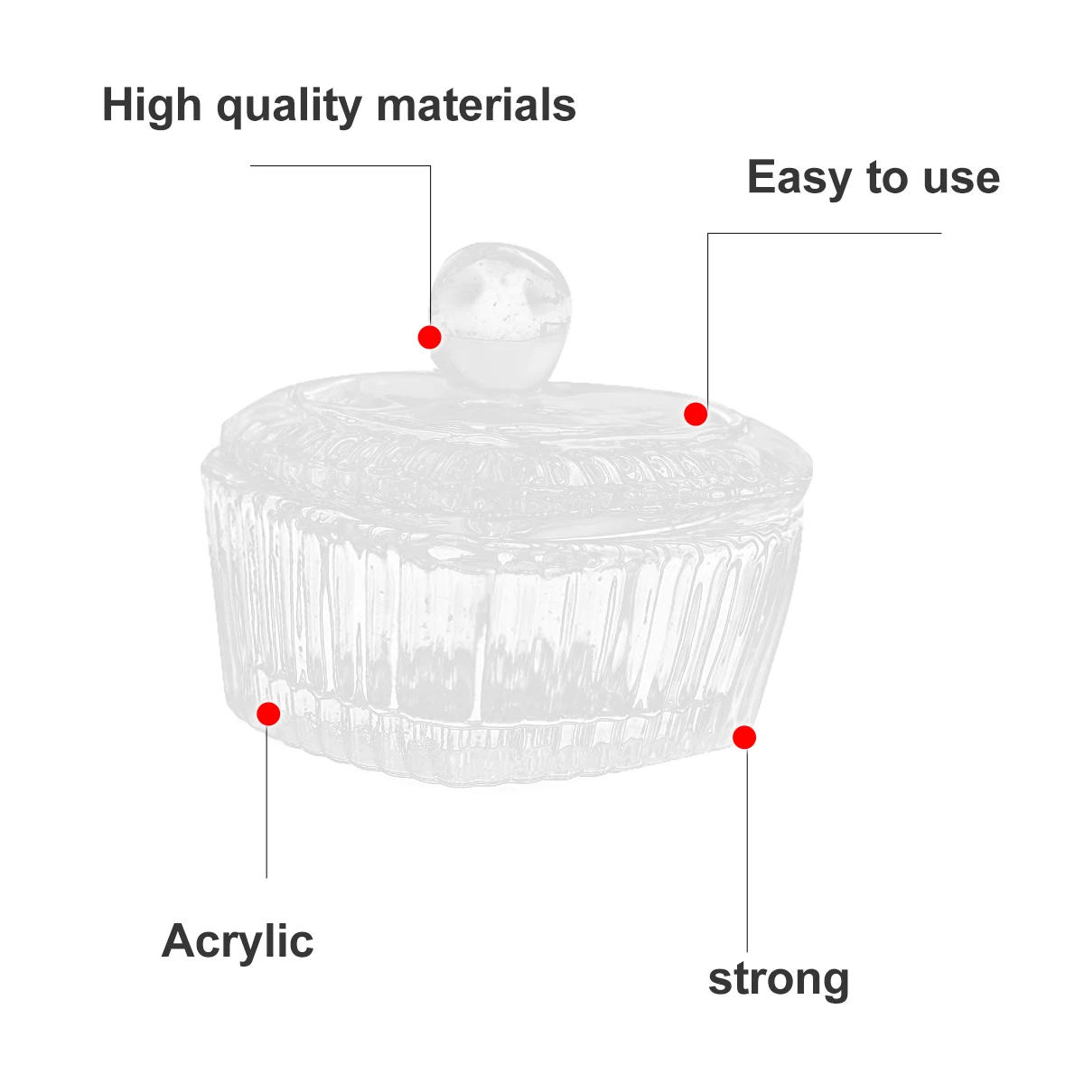 

3pcs Crystal Glass Nail Art Cup High Borosilicate Acrylic Liquid Container Manicure Easy Clean Durability Salon Home Use