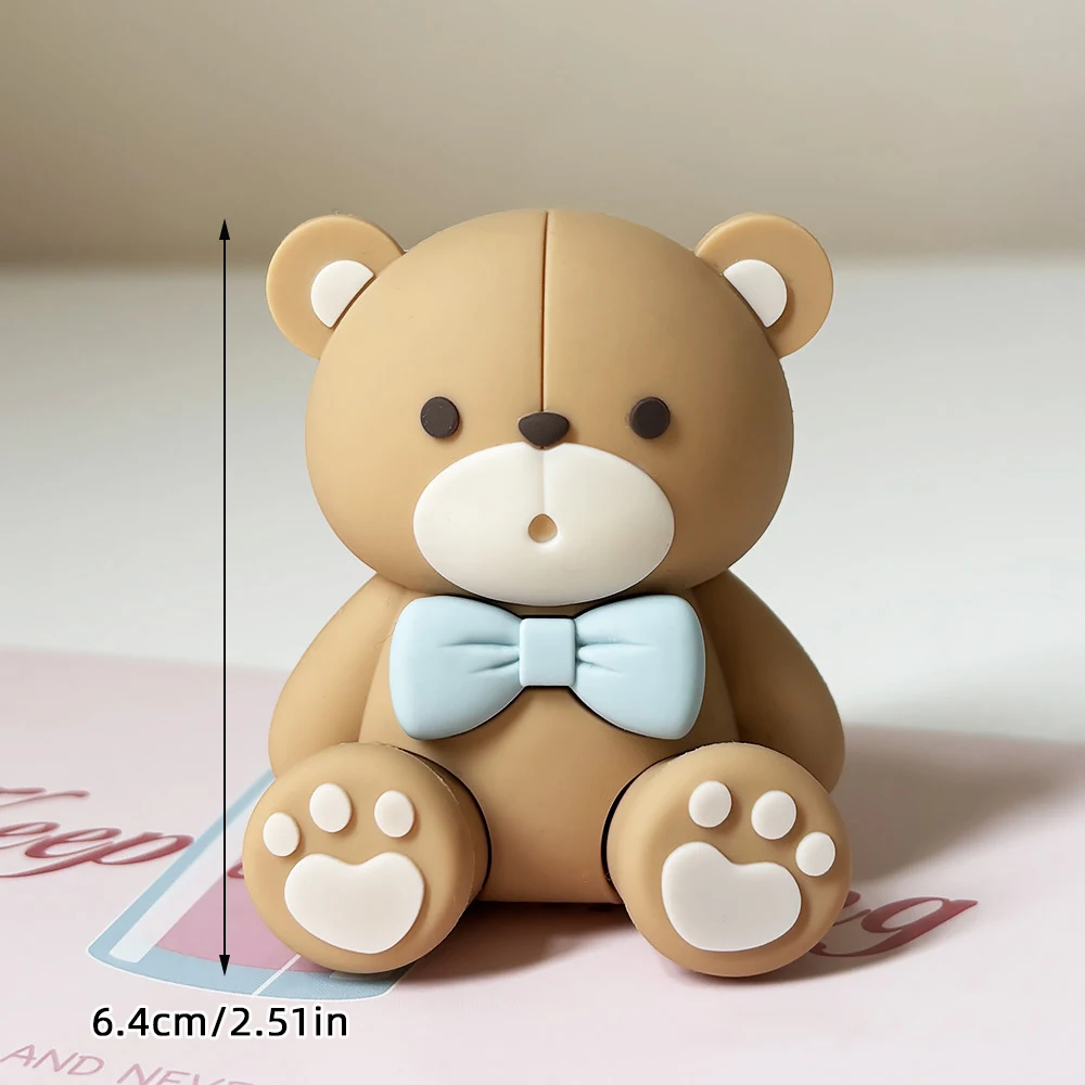 Baby Bär Kuchen Topper Cakecup Topper Mini Bär Kuchen Dekor für Geburtstag Baby Dusche Baby Junge Party Dekoration Blau Braun Rosa – Detail 15