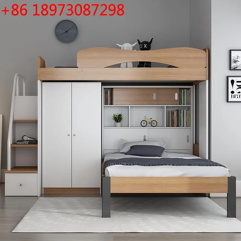 Children's bed high and low double-layer child and mother small space multi-functional combination bed