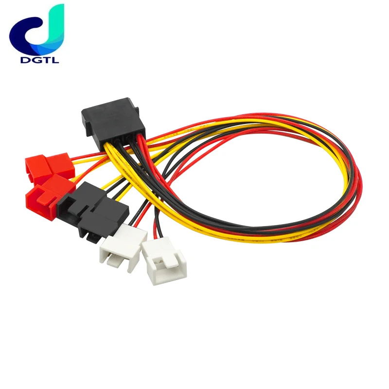 4Pin Molex to 3Pin Fan Power Cable Adapter Connector 12V 7V 5V Cooling Fan Cable