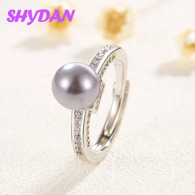SHYDAN 925 Sterling Silber Bestseller Geschenk Mikro-Zirkon Perlen Verstellbarer Ring für Mädchen Frauen Modeschmuck