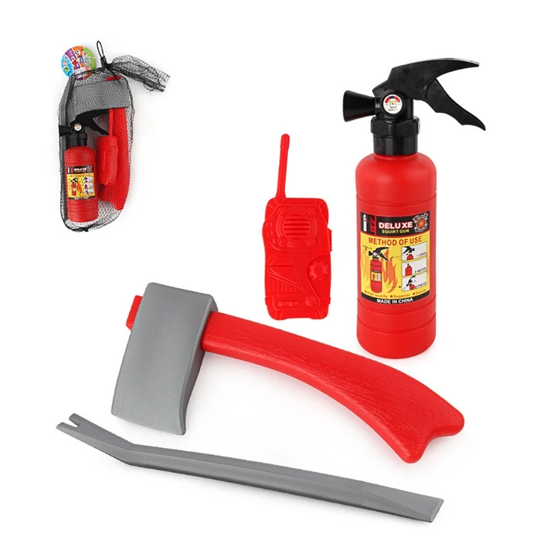 

77HD 4pcs/set Children Firefighter Fireman Cosplay Extinguisher Interco