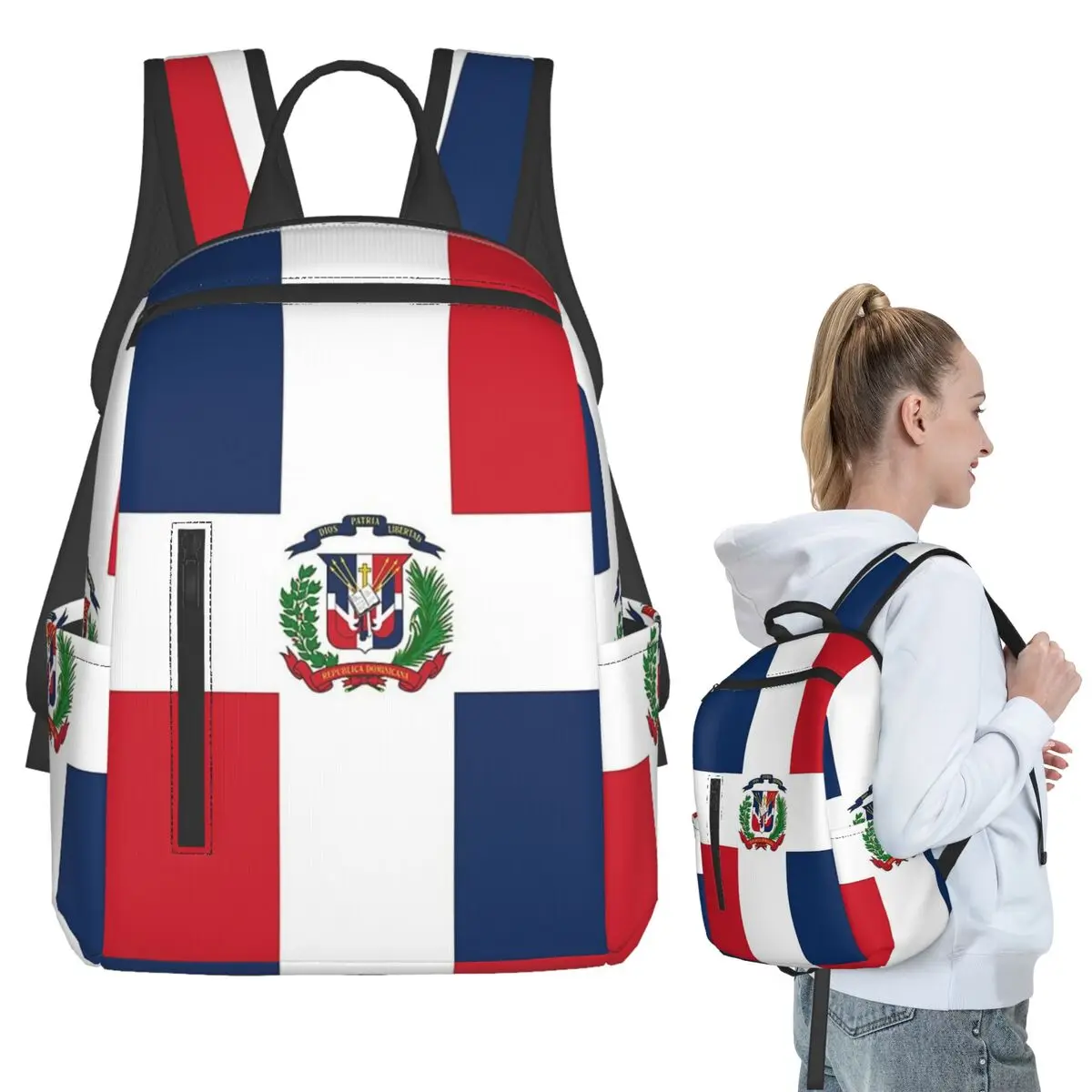 Dominican Republic Flag Gifts, Stickers And Other Products Backpack Student BookBag Boys Girls School Bag Computer Shoulder
