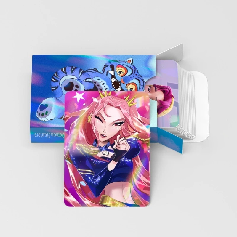 30 pezzi di carte laser LOMO K-POP Demon Hunterss Girl Group Cute Tiger Anime Set da collezione per i fan Carte olografiche Regali