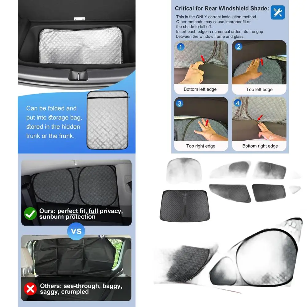 

Enhanced 5-Layer Juniper Window Shades for Tesla Model Y - 2025-2026, Thicker Material for Privacy & Sun Protection